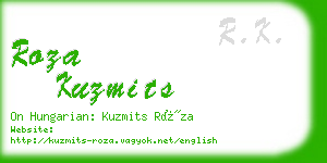 roza kuzmits business card
